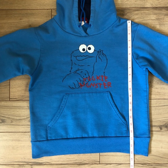 Women’s Vintage Take Cover Blue Cookie Monster Graphic Hoodie size XS - Picture 11 of 14